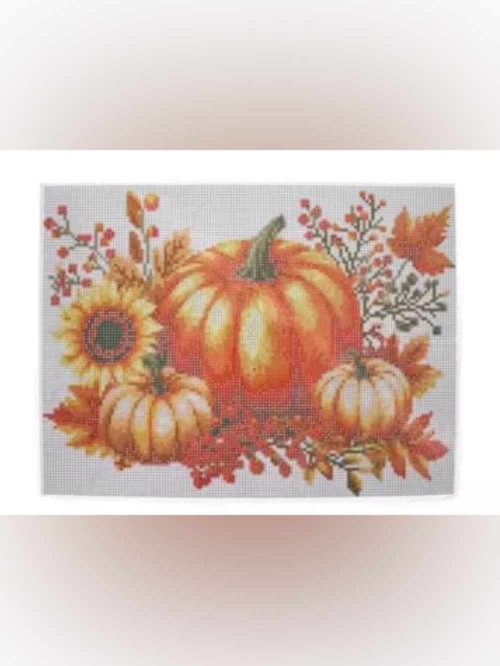 Autumn Pumpkins Diamond Art Kit on Canvas ~ New